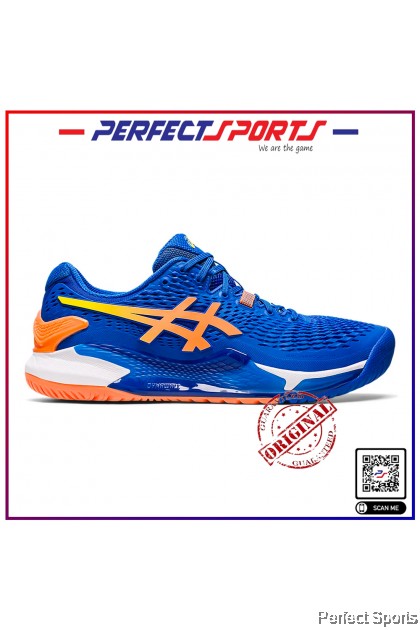 シューズ(男性用) GEL RESOLUTION 9 tuna blue sun peach 26 Asics Gel Resolution 9 Clay tuna blue sun peach - Zona de Padel